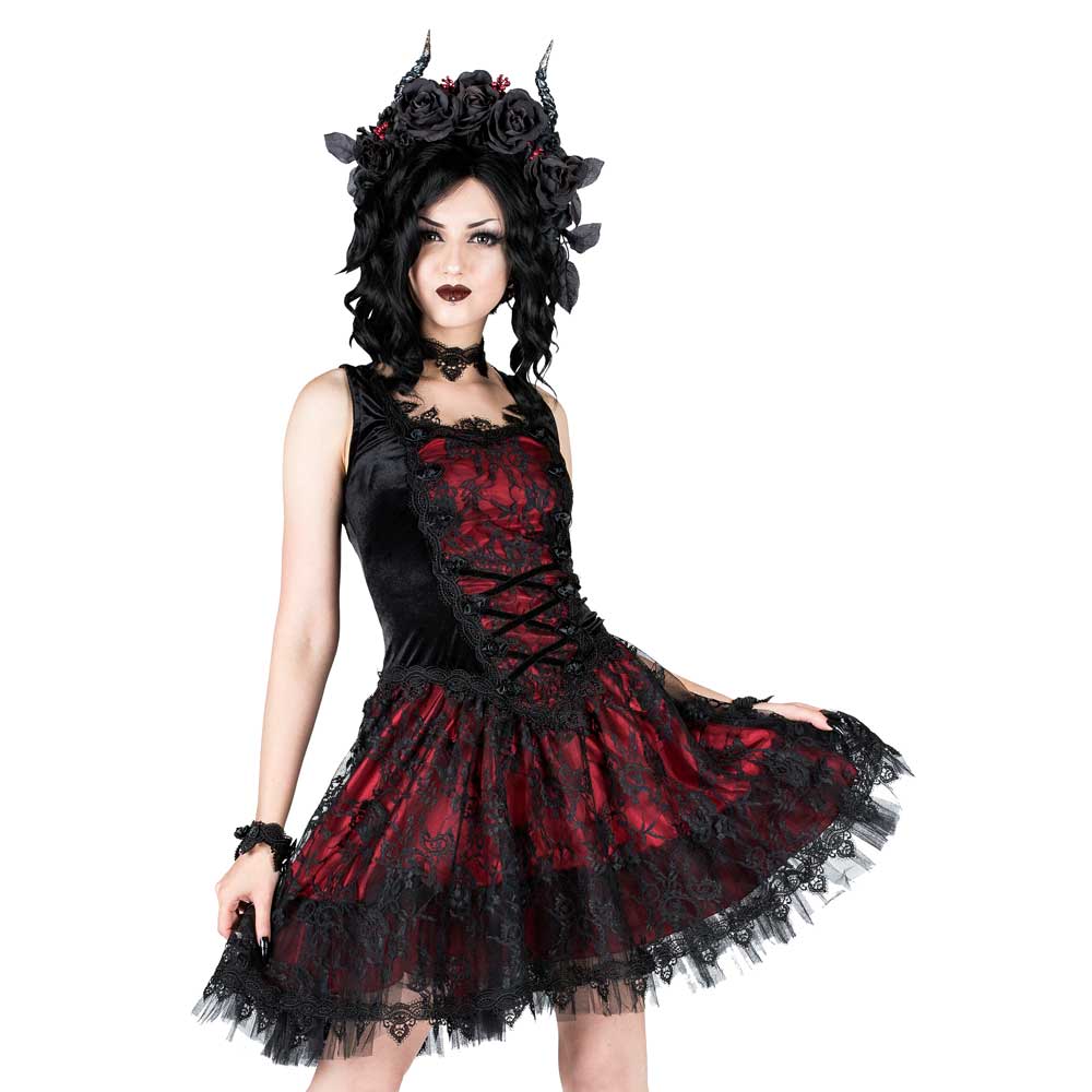 Sinister - 1023 Robe courte - Bordeaux rouge/Noir